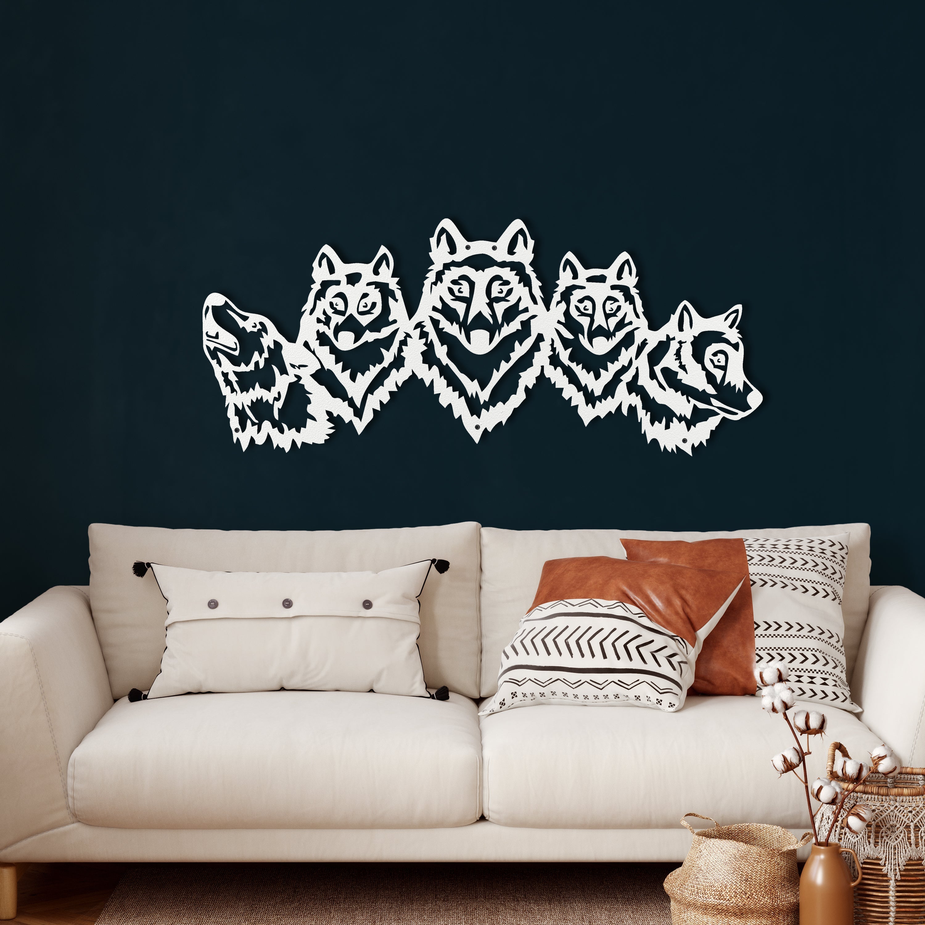 Wolf Family Metal Wall Decor