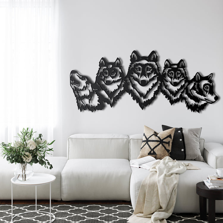 Dekadron Wolf Family Metal Wall Decor