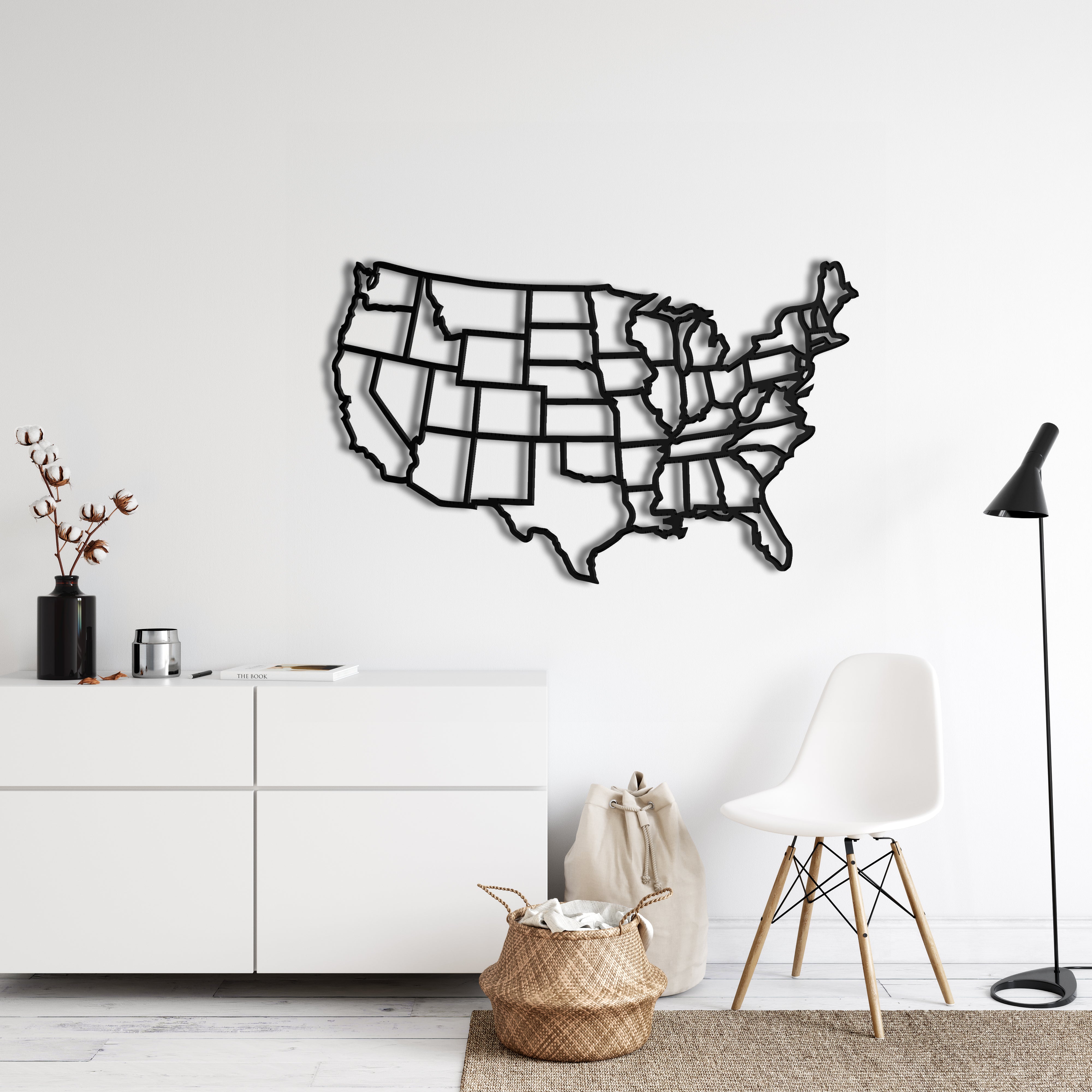 America Map Metal Wall Decor