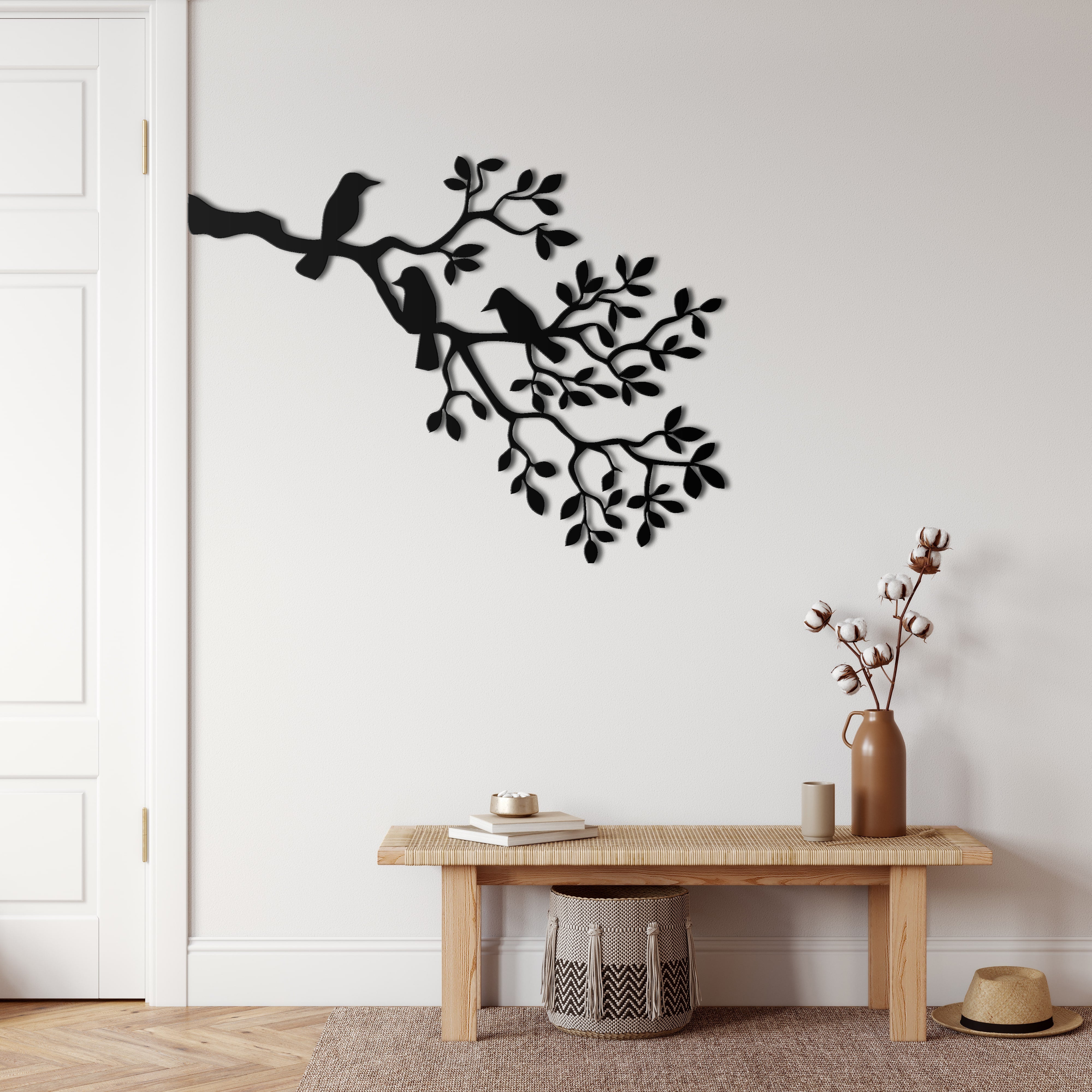 Branch and Birds Metal Wall Decoration