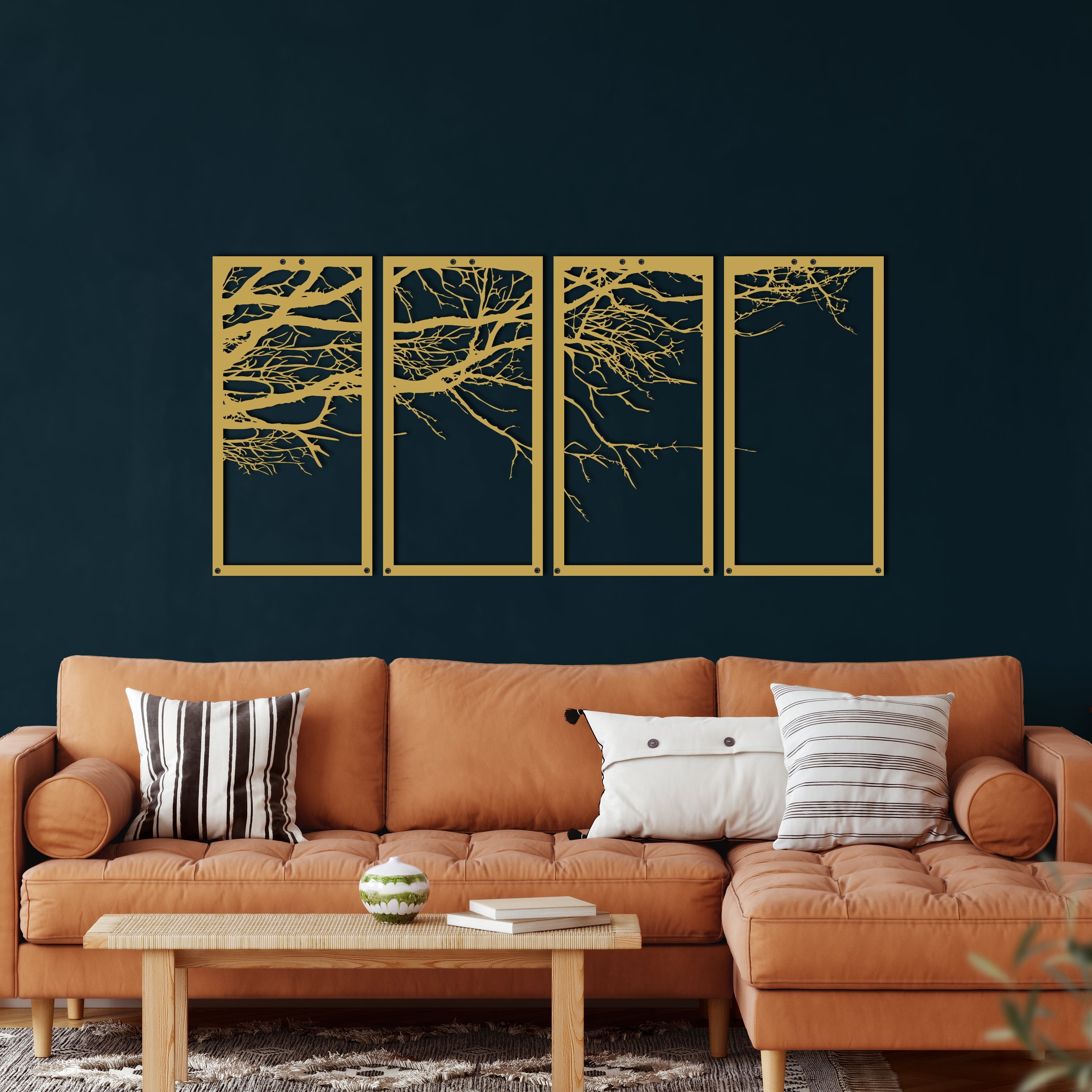 Branch Metal Wall Decoration 4 Parts
