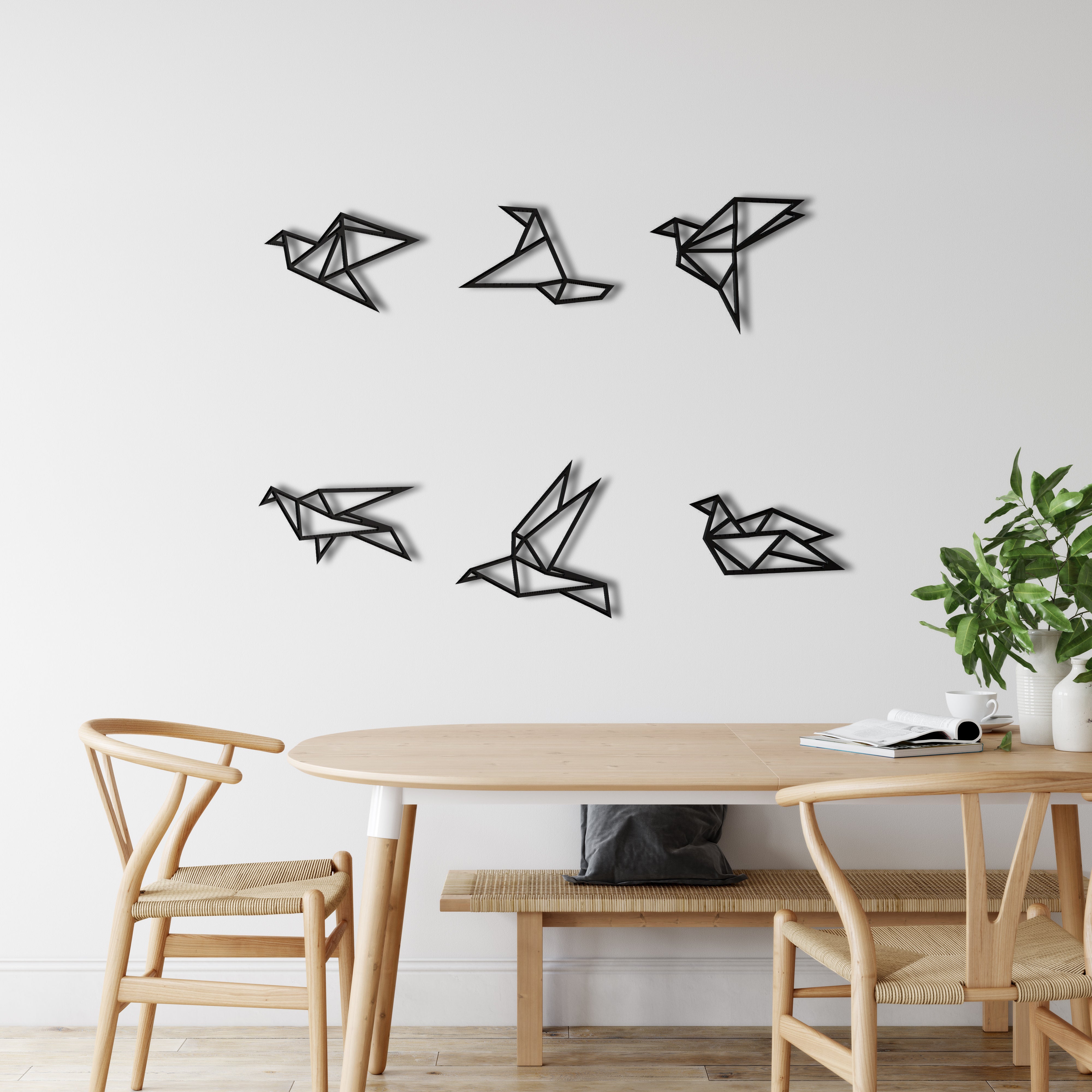 Geometric Birds Metal Wall Decor