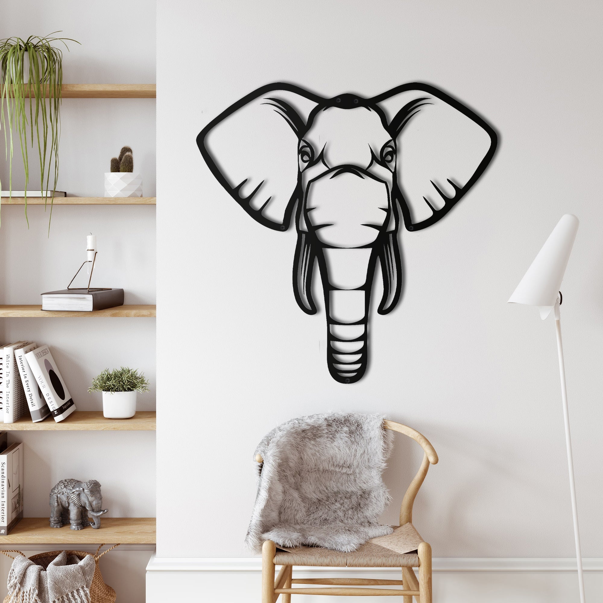 Elephant Head In Different Sizes Metal Wall Decoration