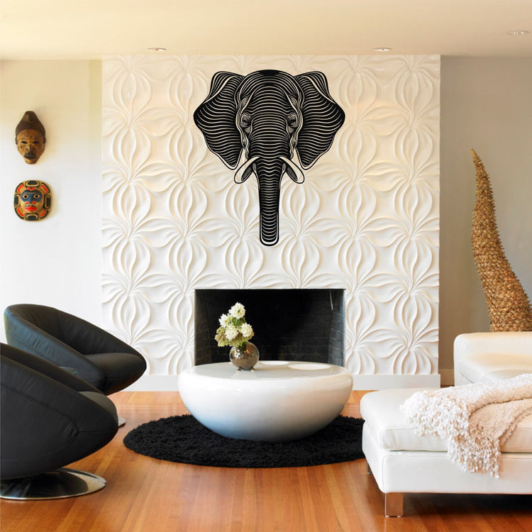 Elephant Head Metal Wall Decoration