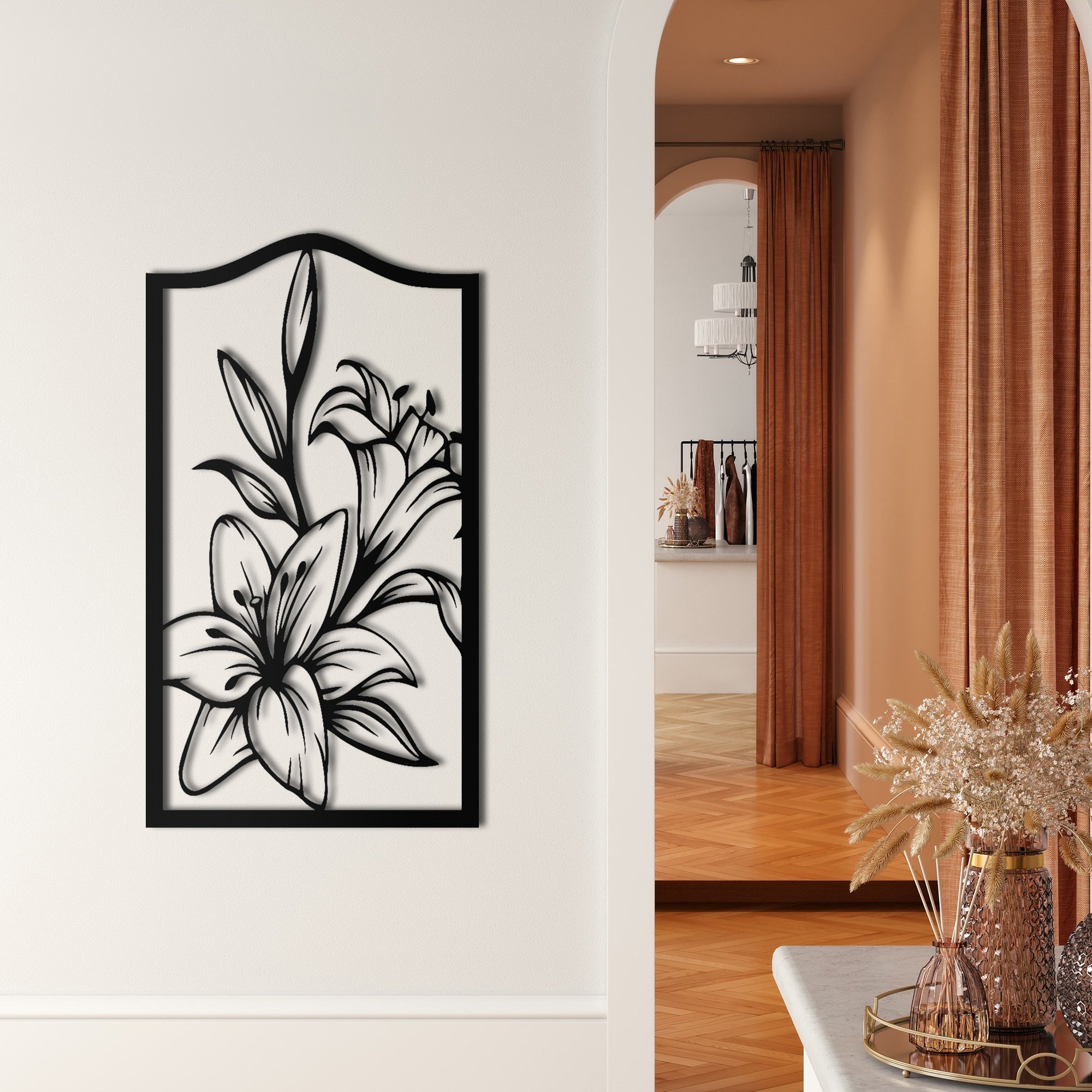 Lily Blossom Flower Metal Wall Decoration