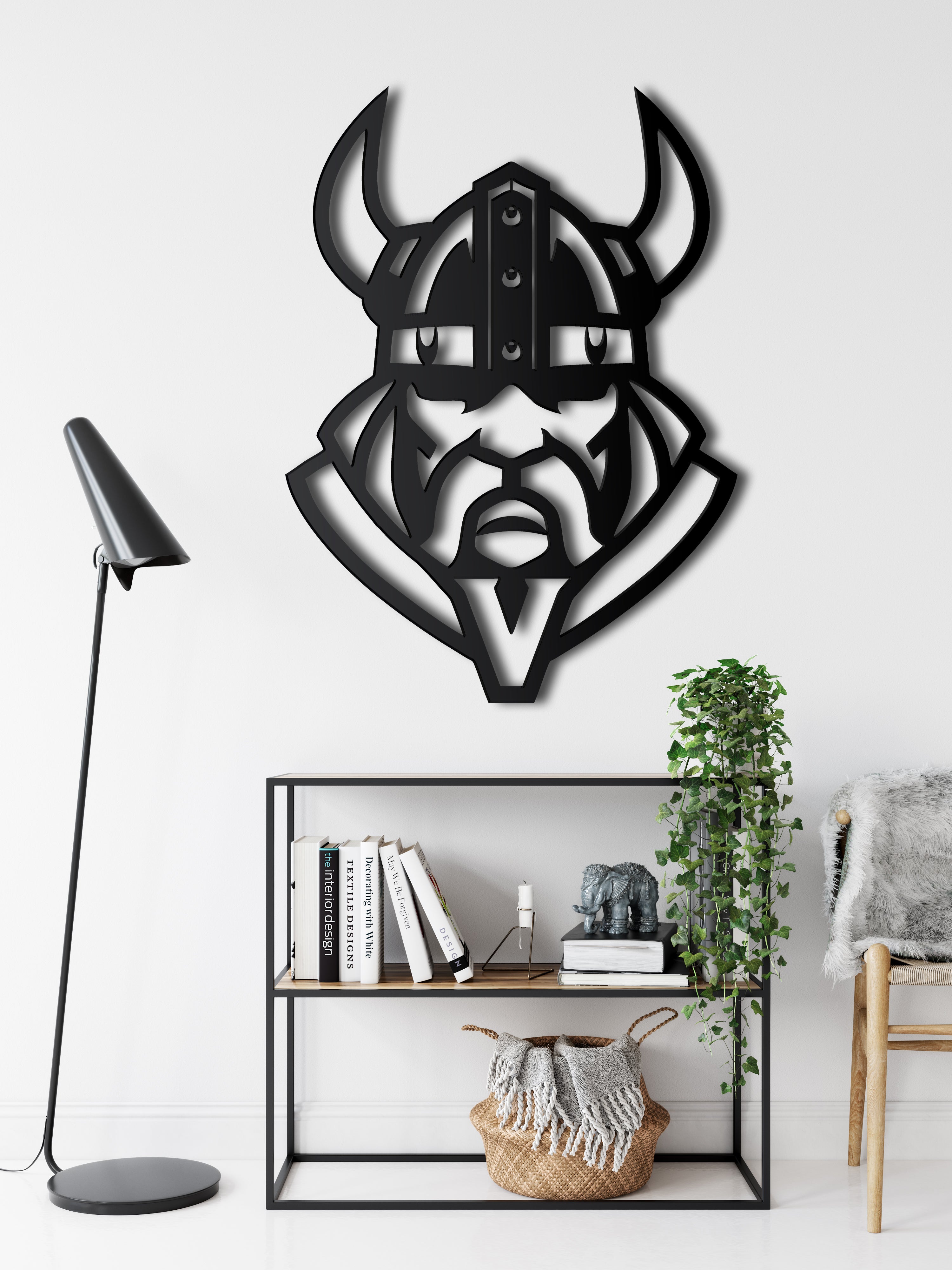 Viking Head Metal Wall Decoration