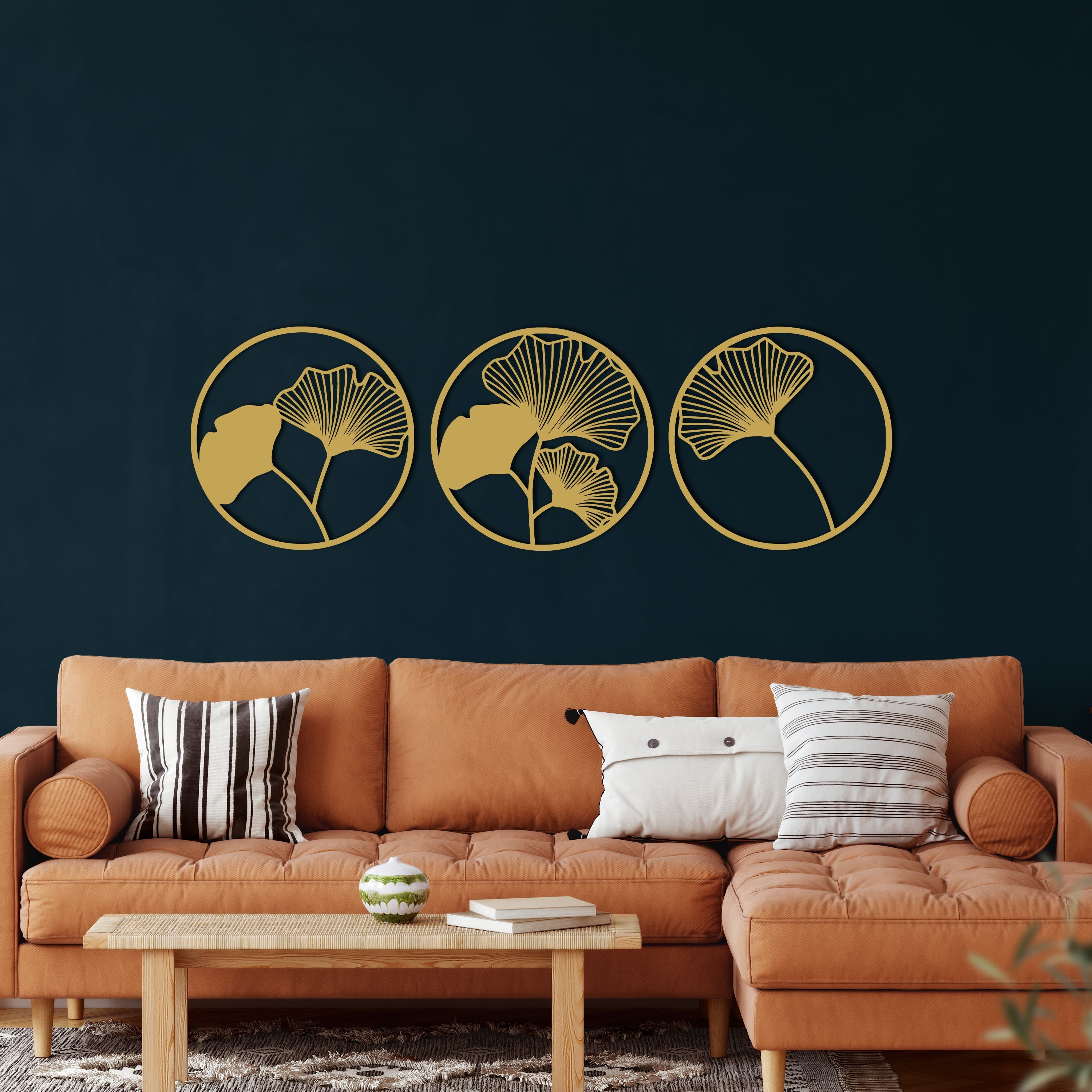 Leaves Set of 3 Metal Wall Decoration