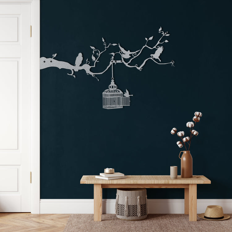 Branch and Trellis Metal Wall Decoration