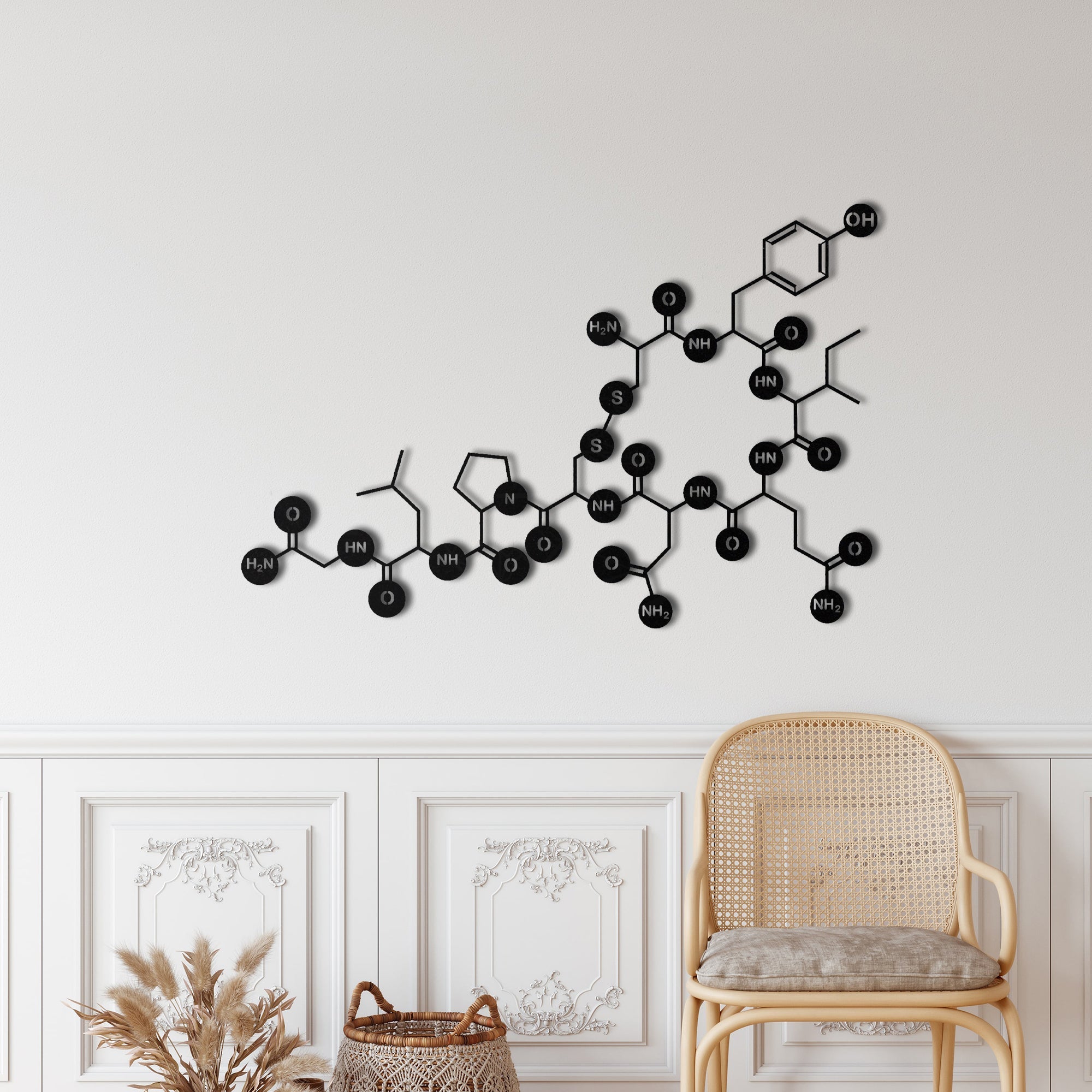 Oxytocin Molecule Metal Wall Decoration