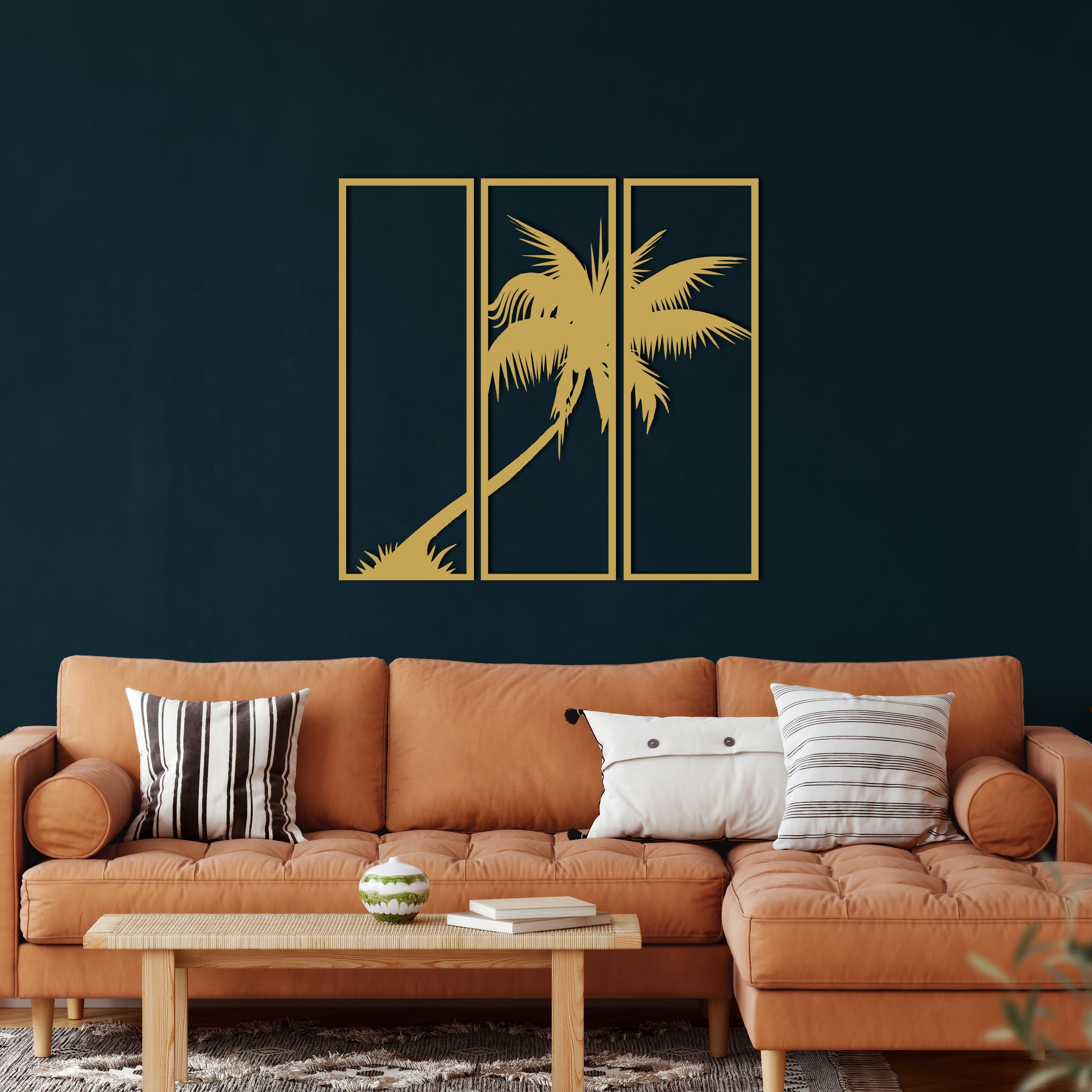 Palm Tree Metal Wall Decoration 3 Pieces