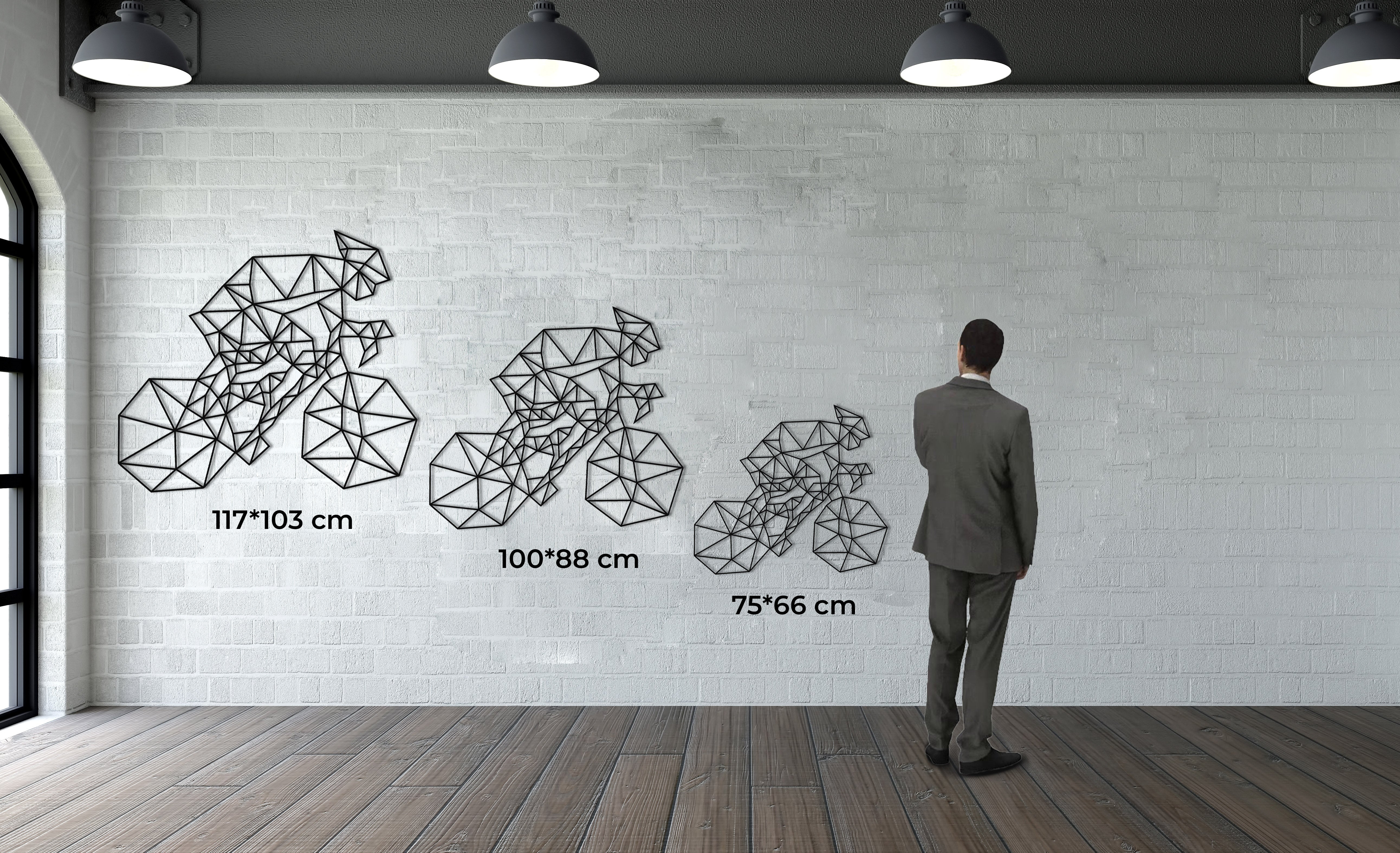 Geometric Bicycle Metal Wall Decoration