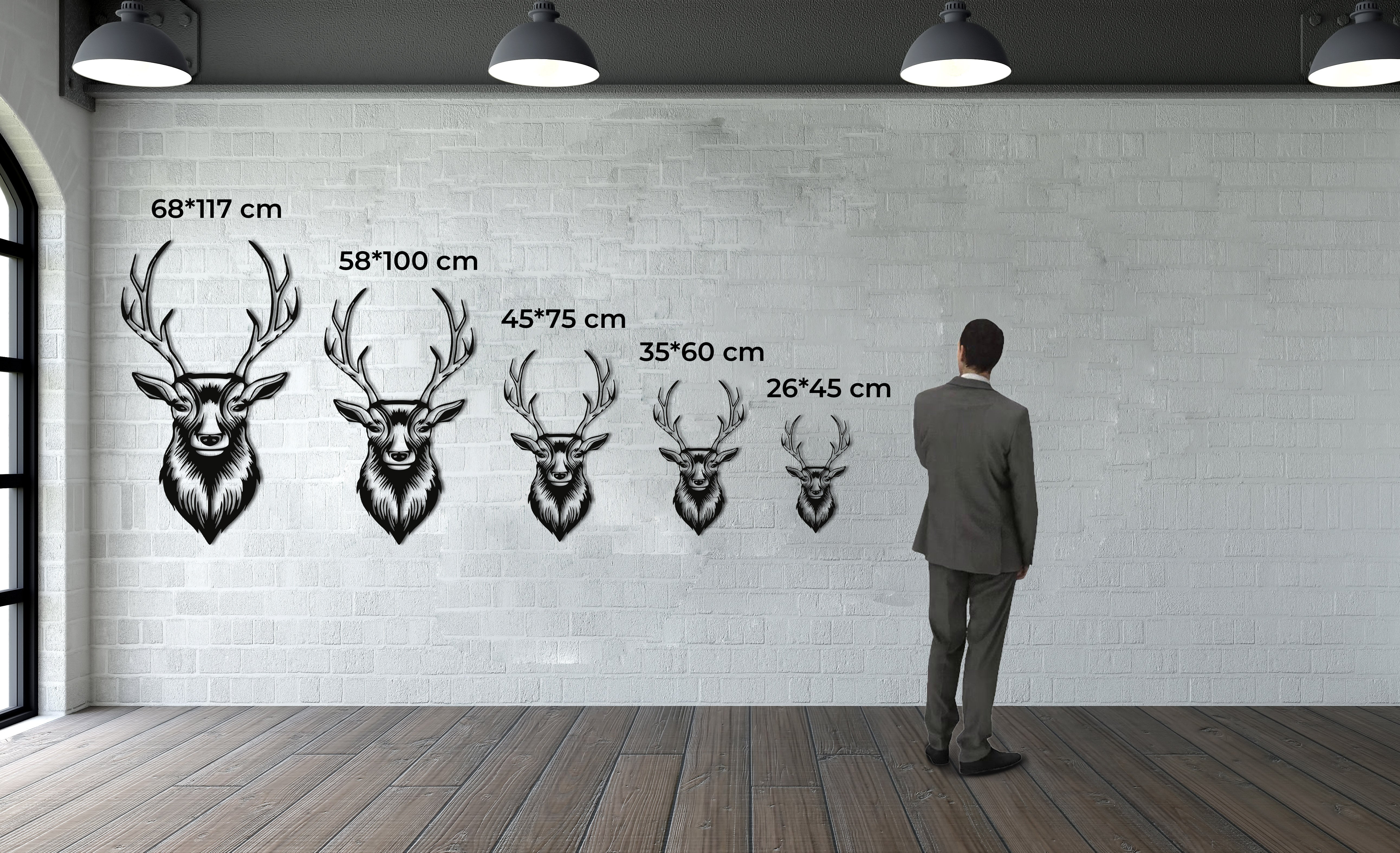Natural Deer Metal Wall Decor