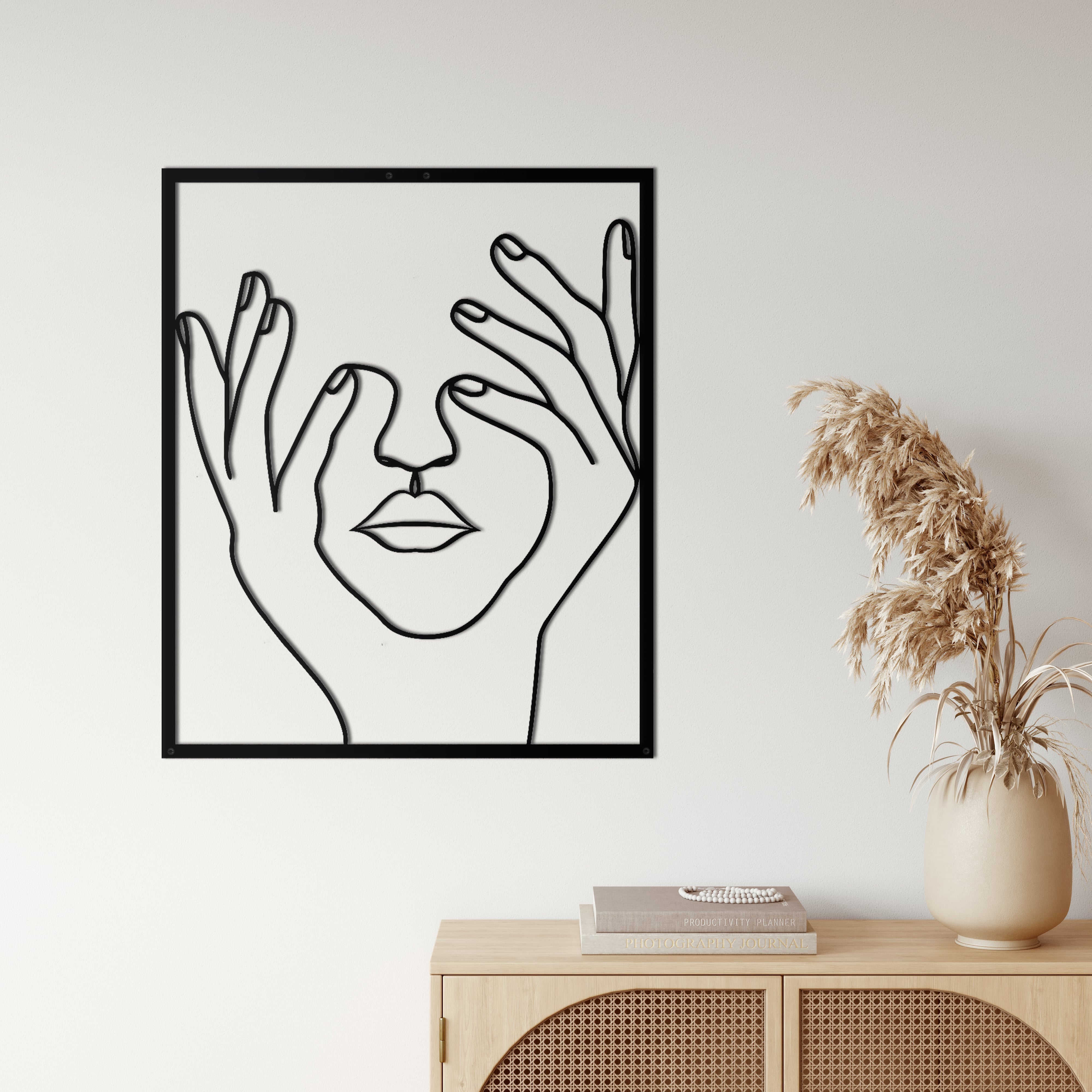 Hand and face Metal Wall Decoration