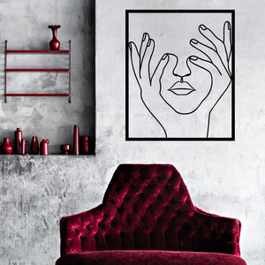 Hand and face Metal Wall Decor (Red)