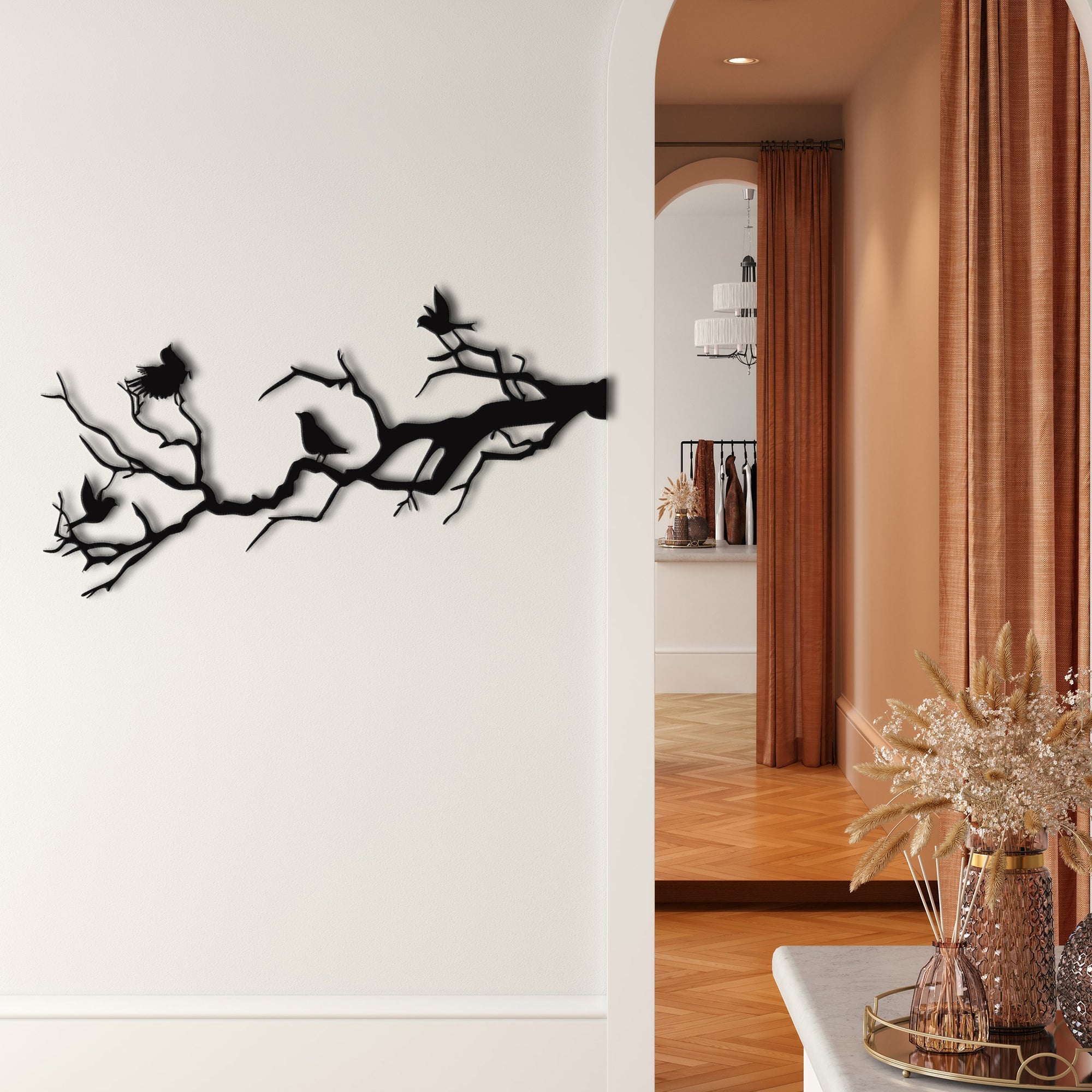 Birds and Branch Metal Wall Decor