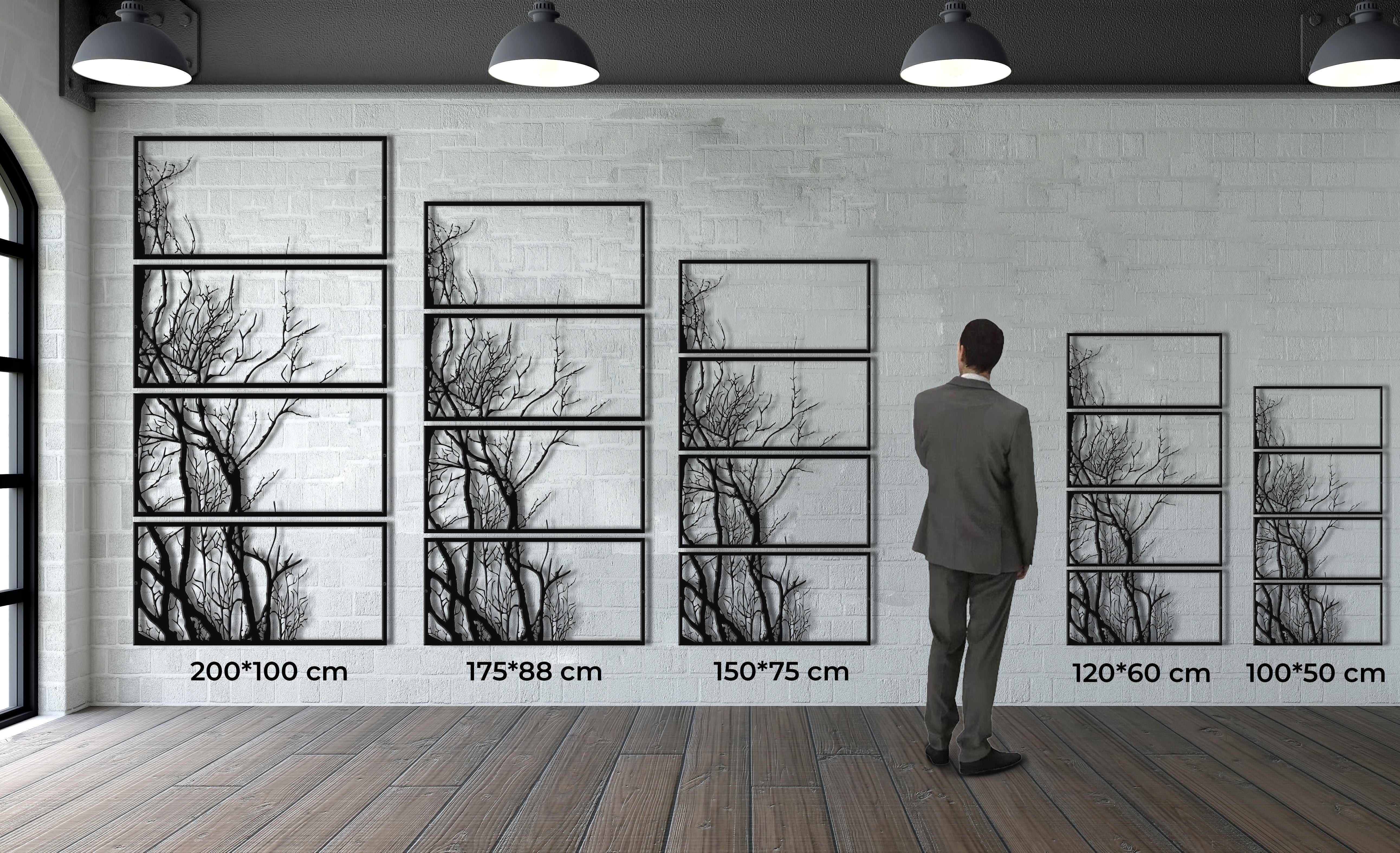 Vertical Branches Metal Wall Decor