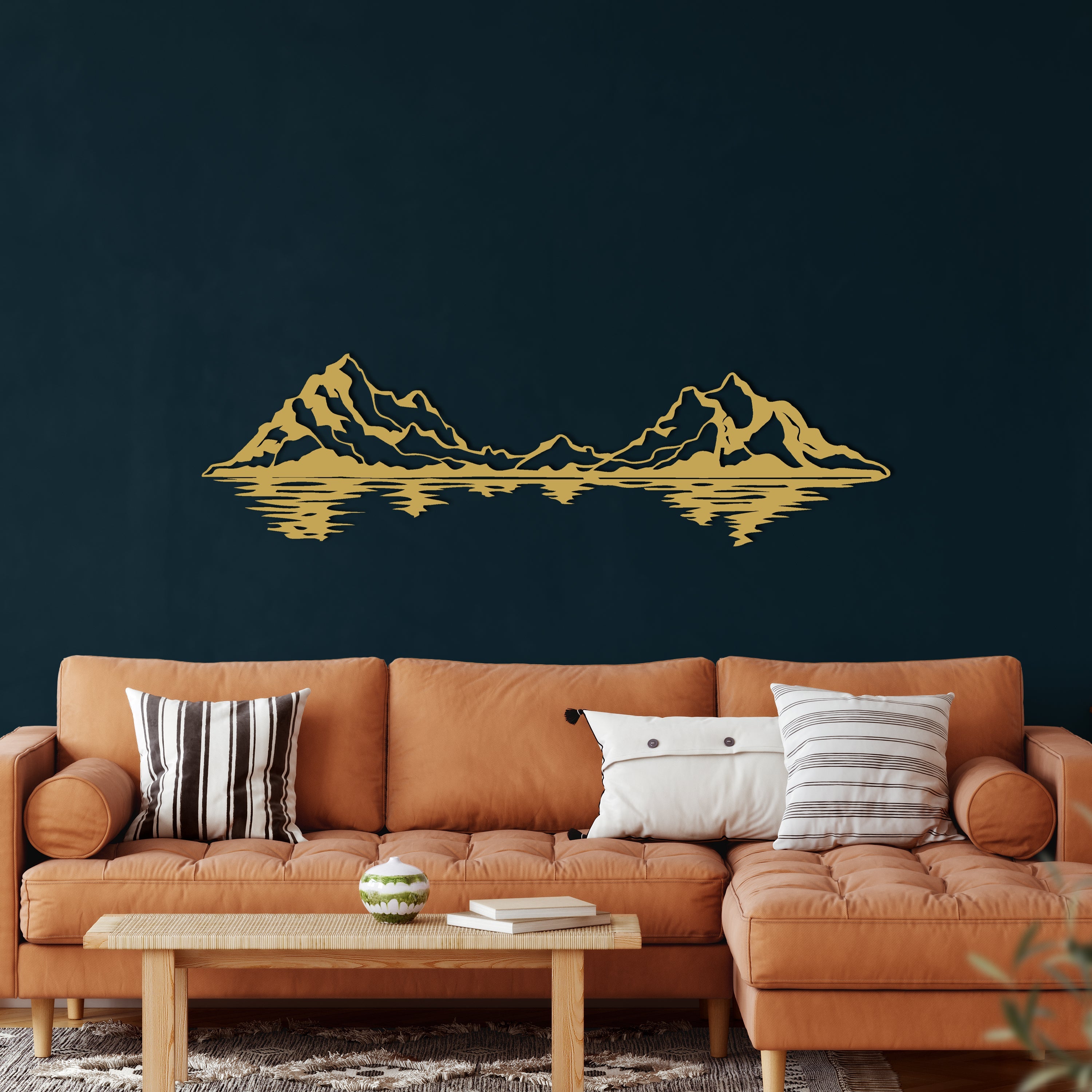 Mountain and Lake Metal Wall Decor Without A Frame