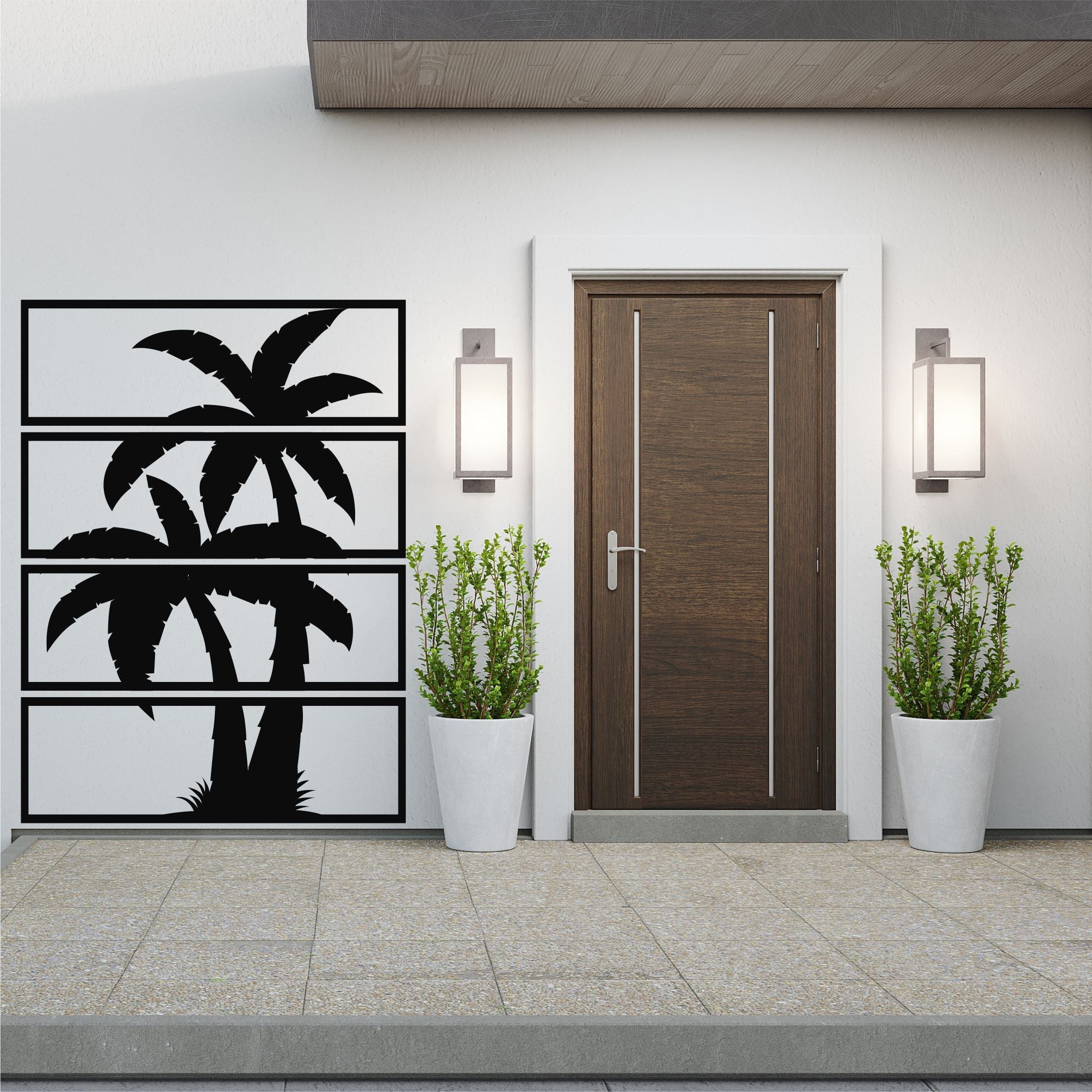 Palm Tree Metal Wall Decoration 4 Pieces