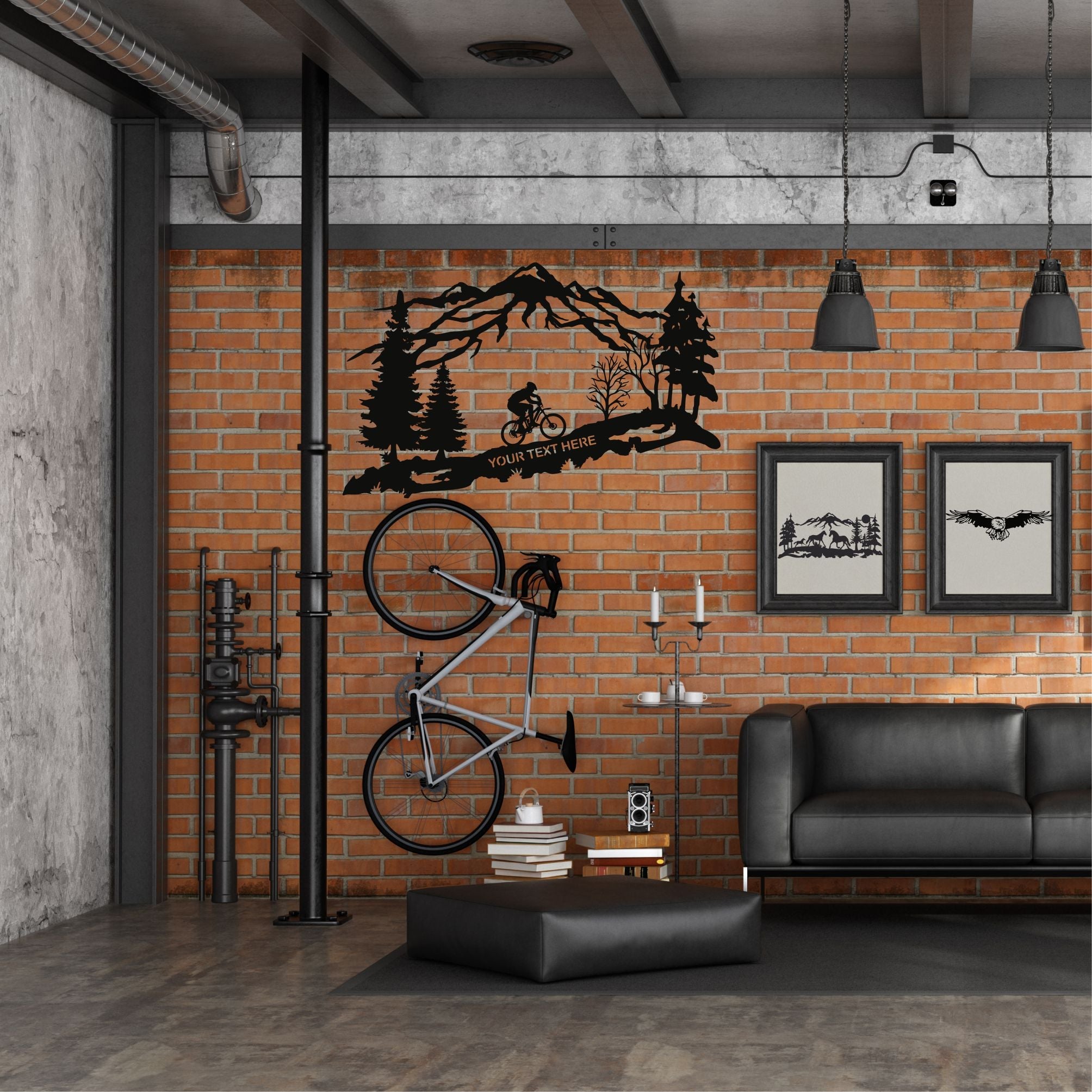 Metal Wall Decor with Bike