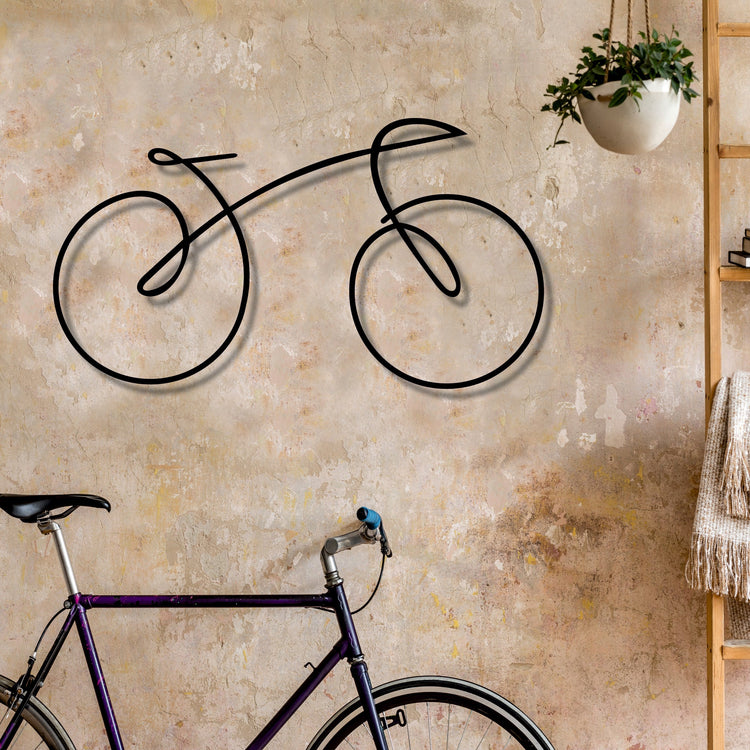 Bicycle Drawing Metal Wall Decoration