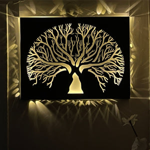 Tree Metal Wall Decoration with LED light