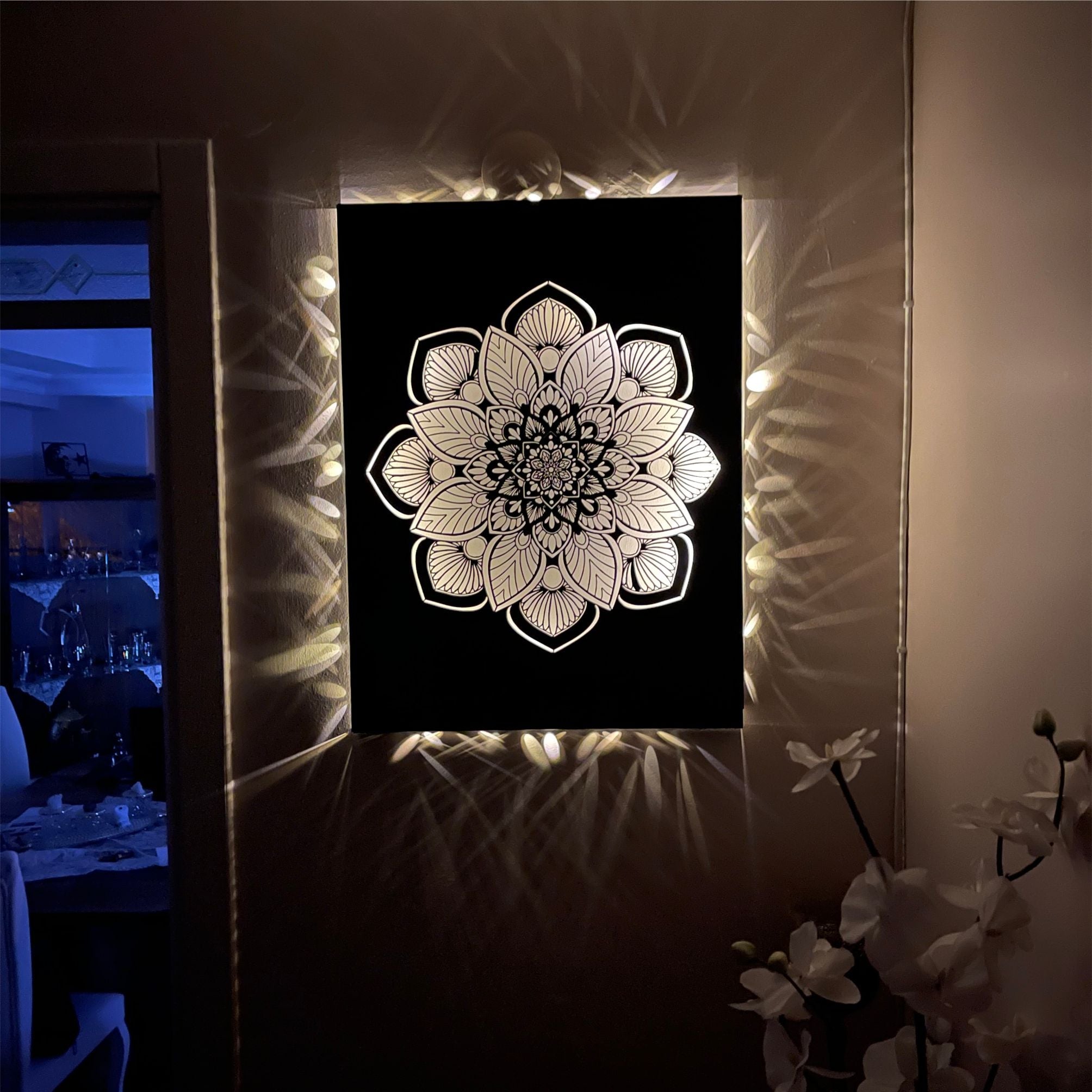 Mandala Metal Wall Decoration with LED light