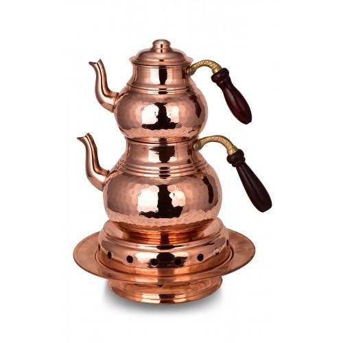 Turna Copper Teapot with Heater Set Thick Hand Forged Red-2