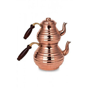 Turna Copper Sliced Teapot Thick Hand Forged Red-1