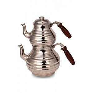 Turna Copper Sliced Teapot Thick Hand Forged Silver-1