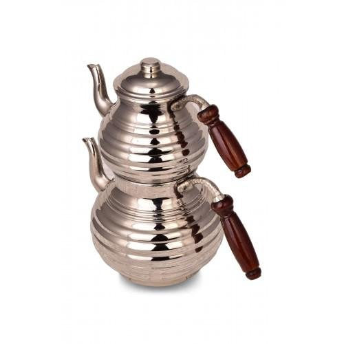 Turna Copper Sliced Teapot Thick Hand Forged Silver-2