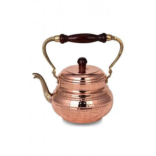 Crane Copper Italian Teapot Hand Forged Red-1