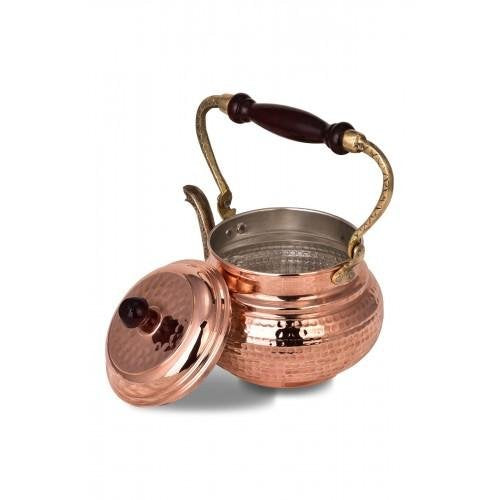 Crane Copper Italian Teapot Hand Forged Red-2