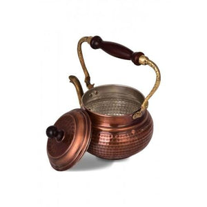 Turna Copper Italian Teapot Hand Forged Brown-2