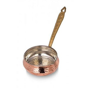 Turna Copper Salsa Sauce Bowl Brass Handle Red-2