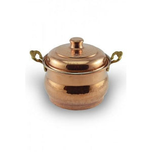 Turna Copper Maraş Casserole Pot 22 Cm Hand Forged Red-2