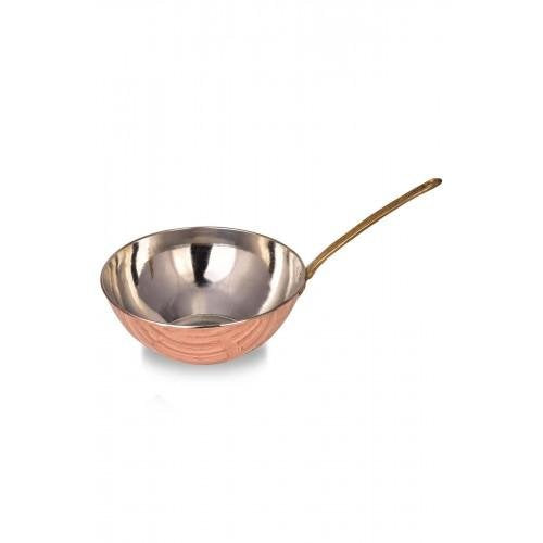 Turna Copper Wok Pan 25 Cm Only Base Hand Forged Red-2