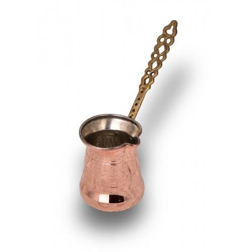 Turna Copper Sultan Coffee Pot 200 Ml Thin Brass Handle-2