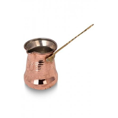 Turna Copper Sultan Coffee Pot 200 Ml Thin Brass Handle-3