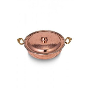Turna Copper Pan with Lid 18 Cm Hand Forged Red-3