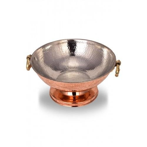 Turna Copper Punch Presentation Bowl 27 Cm Hand Forged Red-3