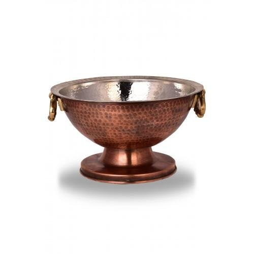 Turna Copper Punch Presentation Bowl 27 Cm Hand Forged Brown-1