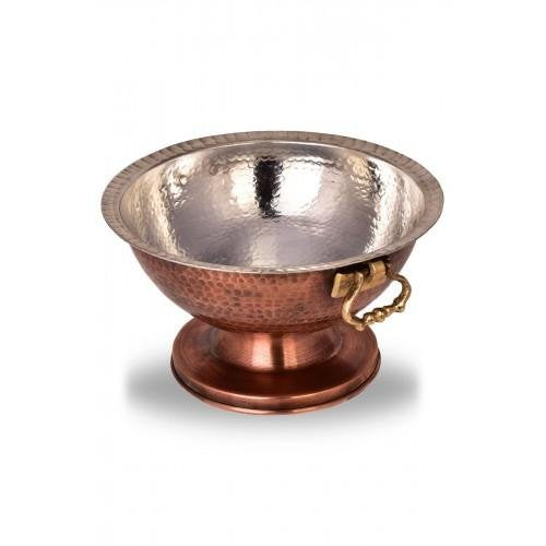 Turna Copper Punch Presentation Bowl 27 Cm Hand Forged Brown-2