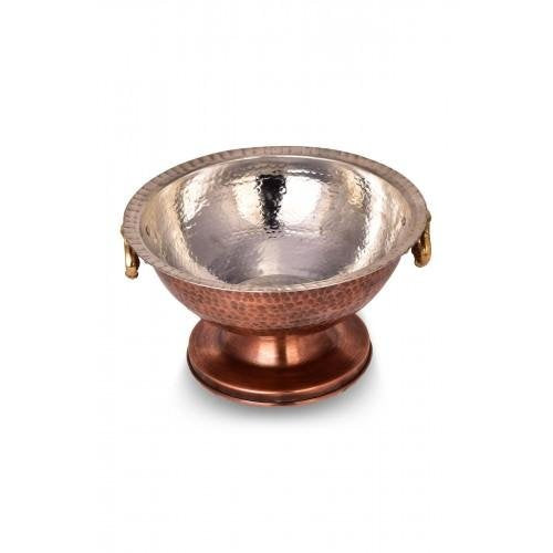 Turna Copper Punch Presentation Bowl 27 Cm Hand Forged Brown-3