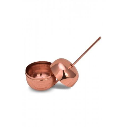 Turna Copper Apple Mug with Straw 250 Ml Red-2