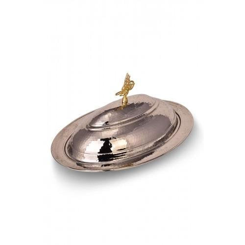 Turna Copper Kayak Presentation Plate with Cover 40 Cm Silver-1