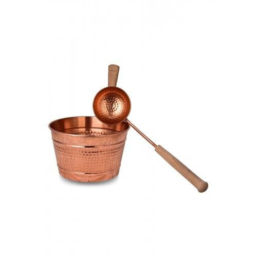 Turna Copper Sauna Bucket Set with Ladle Machine 2