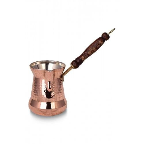 Copper Sultan Coffee Pot 200 Ml with Wooden Handle