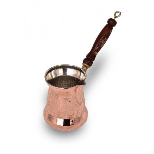 Copper Sultan Coffee Pot 350 Ml with Wooden Handle