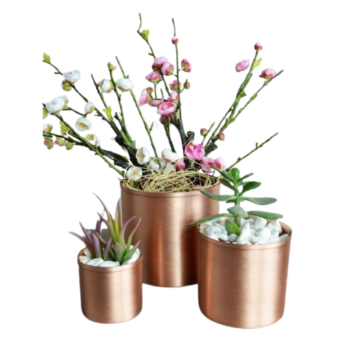 Turna Copper Spring Flower Pot Set of 3-1
