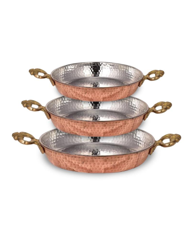 Copper Beef Pan Set of 3 Red